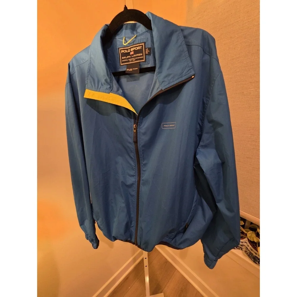 VTG Royal Blue Ralph Lauren Polo Sport Windbreaker Jacket L Preppy Nautical